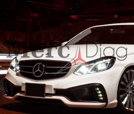 LED W212 lift reflektory – montaż, programowanie – Mercedes